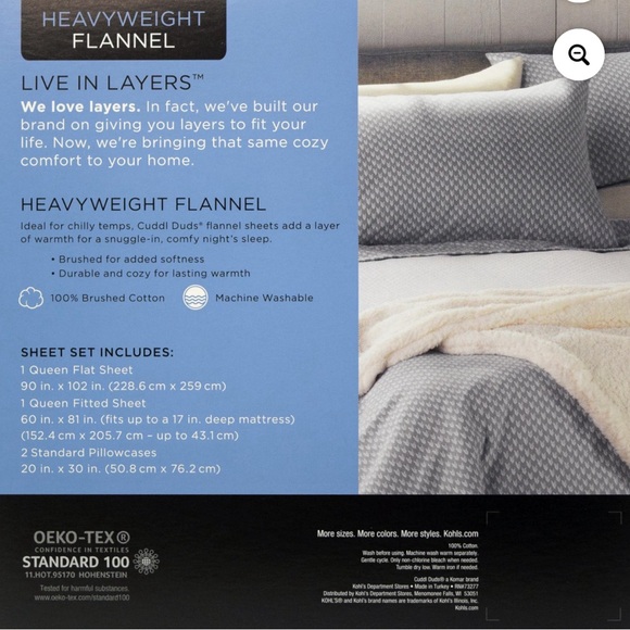 Cuddl Duds NWT Full Sheet Set- Gray Arrowhead - Picture 4 of 4